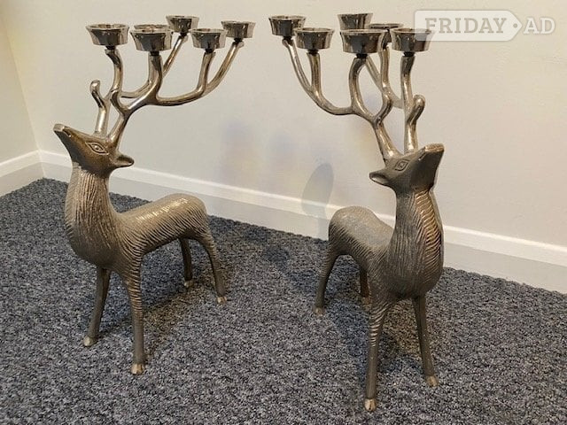 Silver Stag / Deer Candle Tea Light (6) Holder CLANBAY x 2 RARE  in Hove