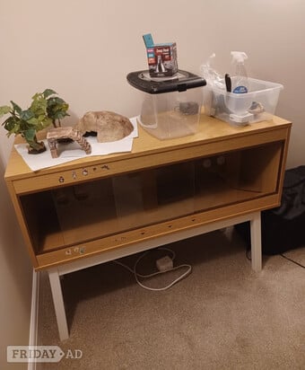 VIVARIUM 4FT LONG WITH STAND AND ACCESSORIES
