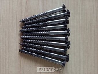 Screws, Countersunk, Slotted, 12 x 2.5 inch. 