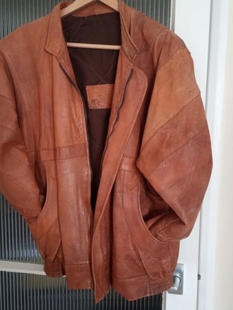 Brown leather jacket
