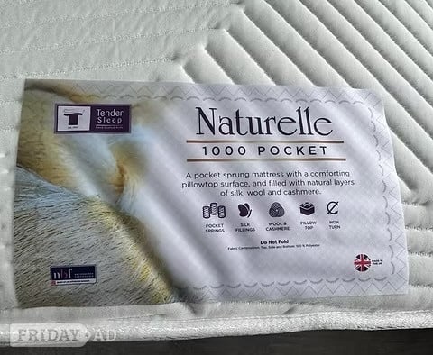 DOUBLE NATURELLE 1000 POCKET MATTRESS 2 DRAWERS BASE & HEADBOARD  - Furniture in Rotherham