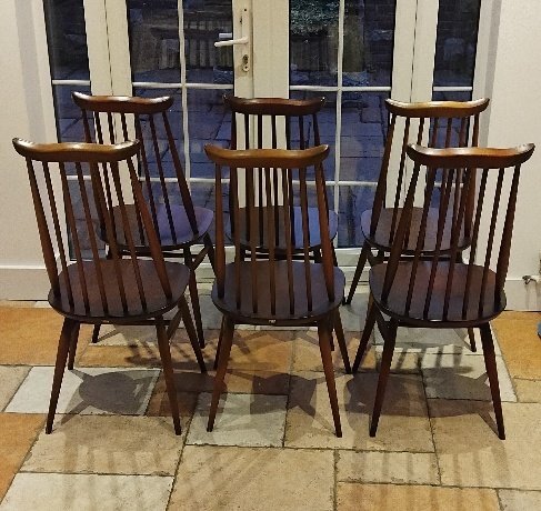Set 6 Ercol Dining Chairs, VGC