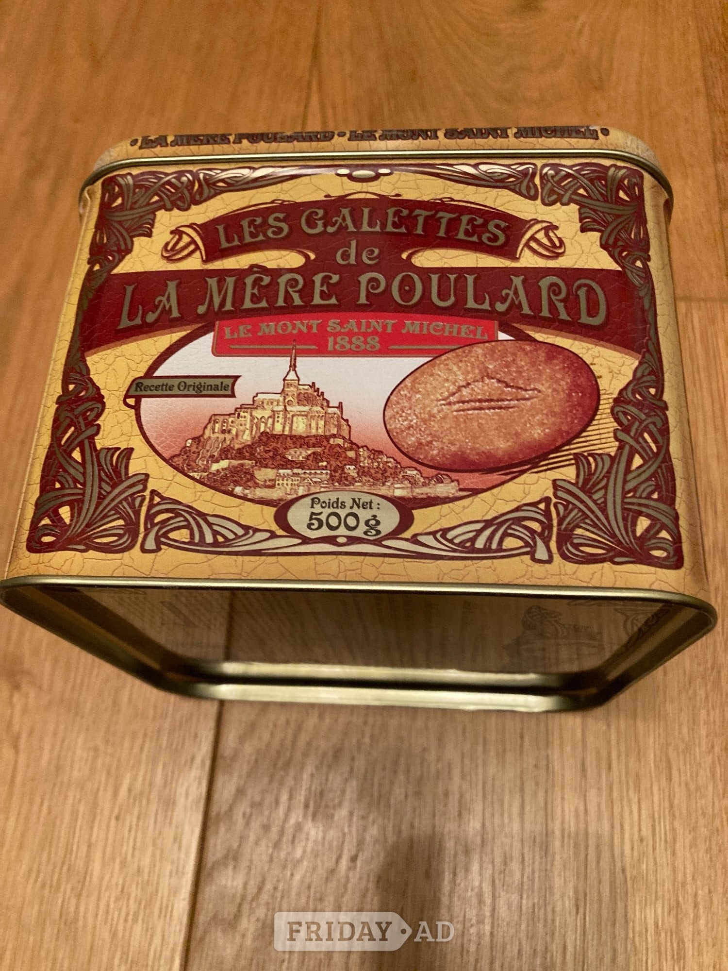 Crawley Empty Biscuit/Cookie Tin 500g: Les Galettes de La Mere Poulard.