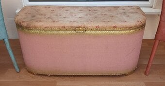 Vintage Lloyd Loom ottoman storage chest furniture 