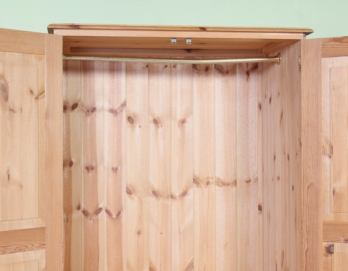 UK Delivery-Small Second-Hand Waxed Pine Wardrobe Rail & Shelf  - Furniture in Hailsham