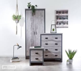BOSTON 2 DOOR WARDROBE SET GREY