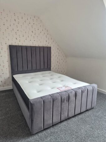 Luxury BedFrame with Optional Mattress & Storage - All Sizes