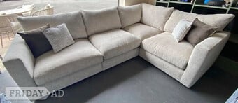 Beige/Cream Oak Furnitureland Malvern Corner Sofa – Modern Comfy 