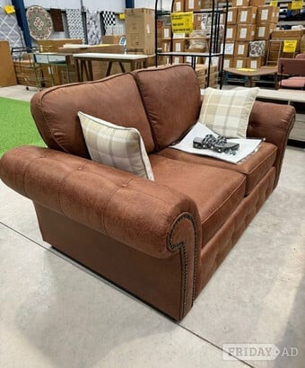 Brown 2 seater leather sofa ¬ Delivery Available 