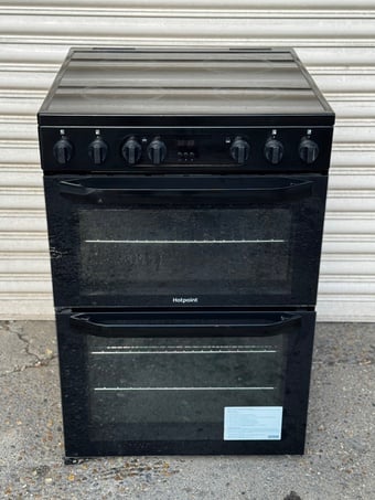 Hotpoint electric cooker 60cm ceramic black double oven 3 months 