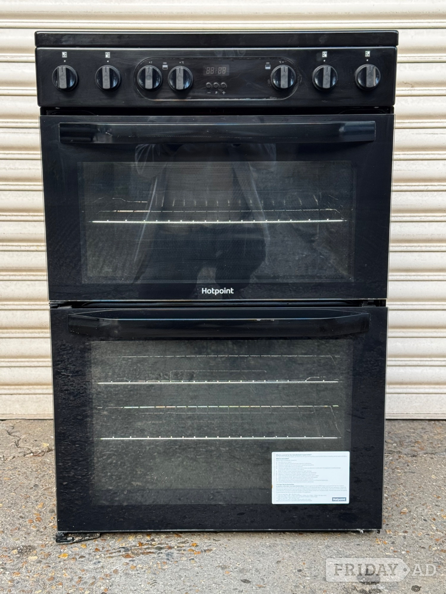 Hotpoint electric cooker 60cm ceramic black double oven 3 months 