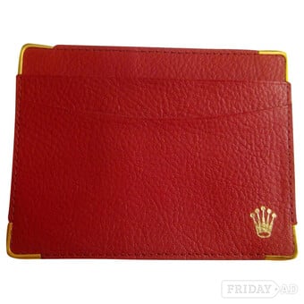 Rolex red leather card holder (accessory) for 1990-2001 watches. 