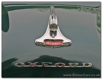 original Morris Oxford metal bonnet badge
