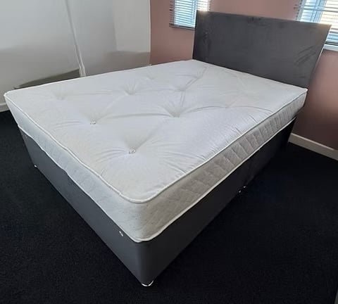 double apollo mattress with divan base and headboard 