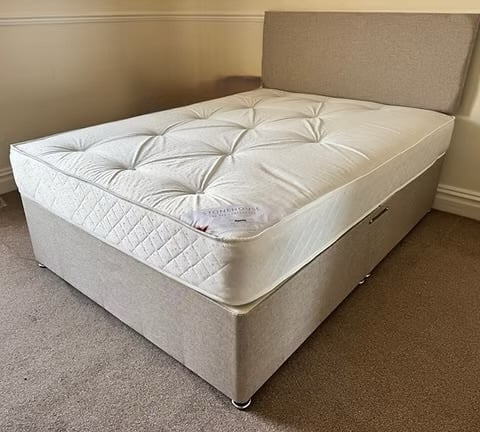 double apollo mattress with divan base and headboard  - Furniture