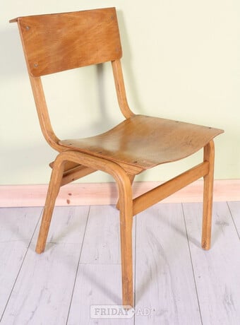 Delivery-Vintage Retro Church School Laminated Stacking Chairs