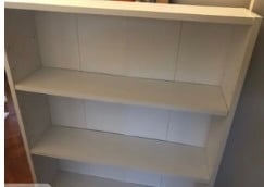  3 shelves bookcase w: 75cm d:27cm ht: 90cm