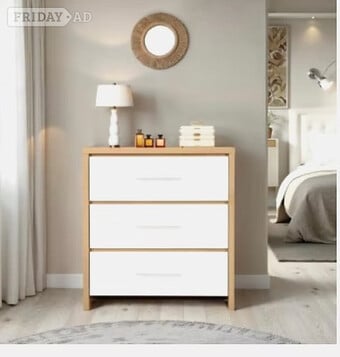SEVILLE 3 DRAWER CHEST - WHITE GLOSS