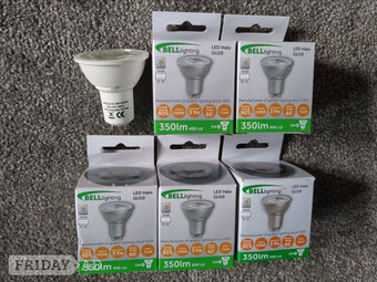 5 Bell GU10 5W LED Bulbs, 4000K