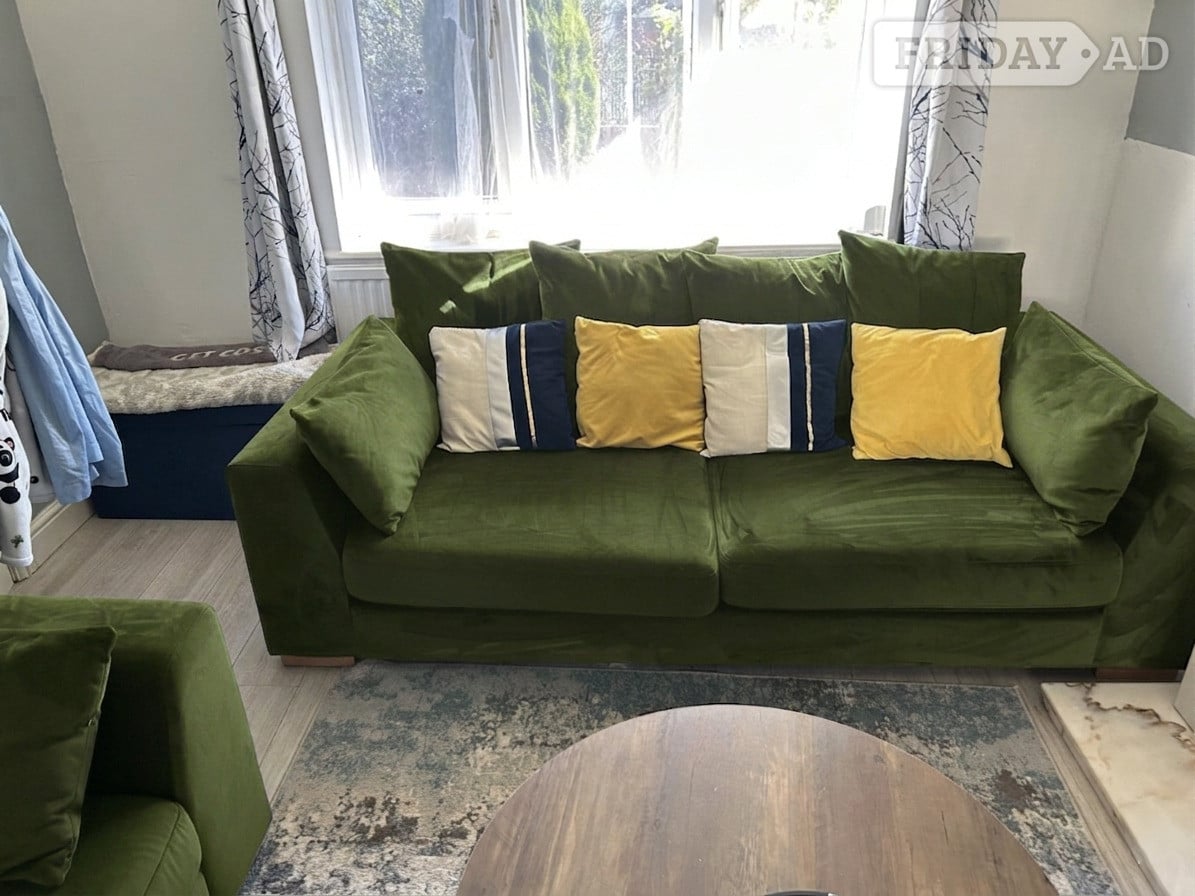 Olive/Forest Green 3 Seater Sofa