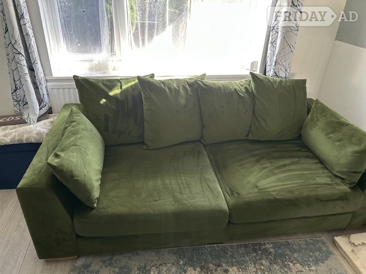 Olive/Forest Green 3 Seater Sofa - Furniture in Manchester