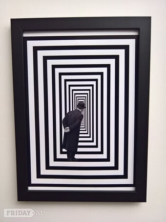 A man in perspective wall poster A3 mdf black frame