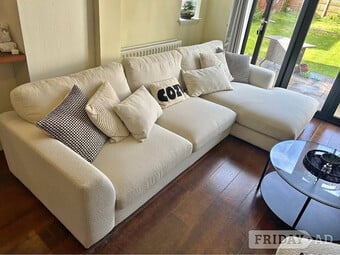 L shape corner sofa ¬ cream colour sofa large chaise sofa