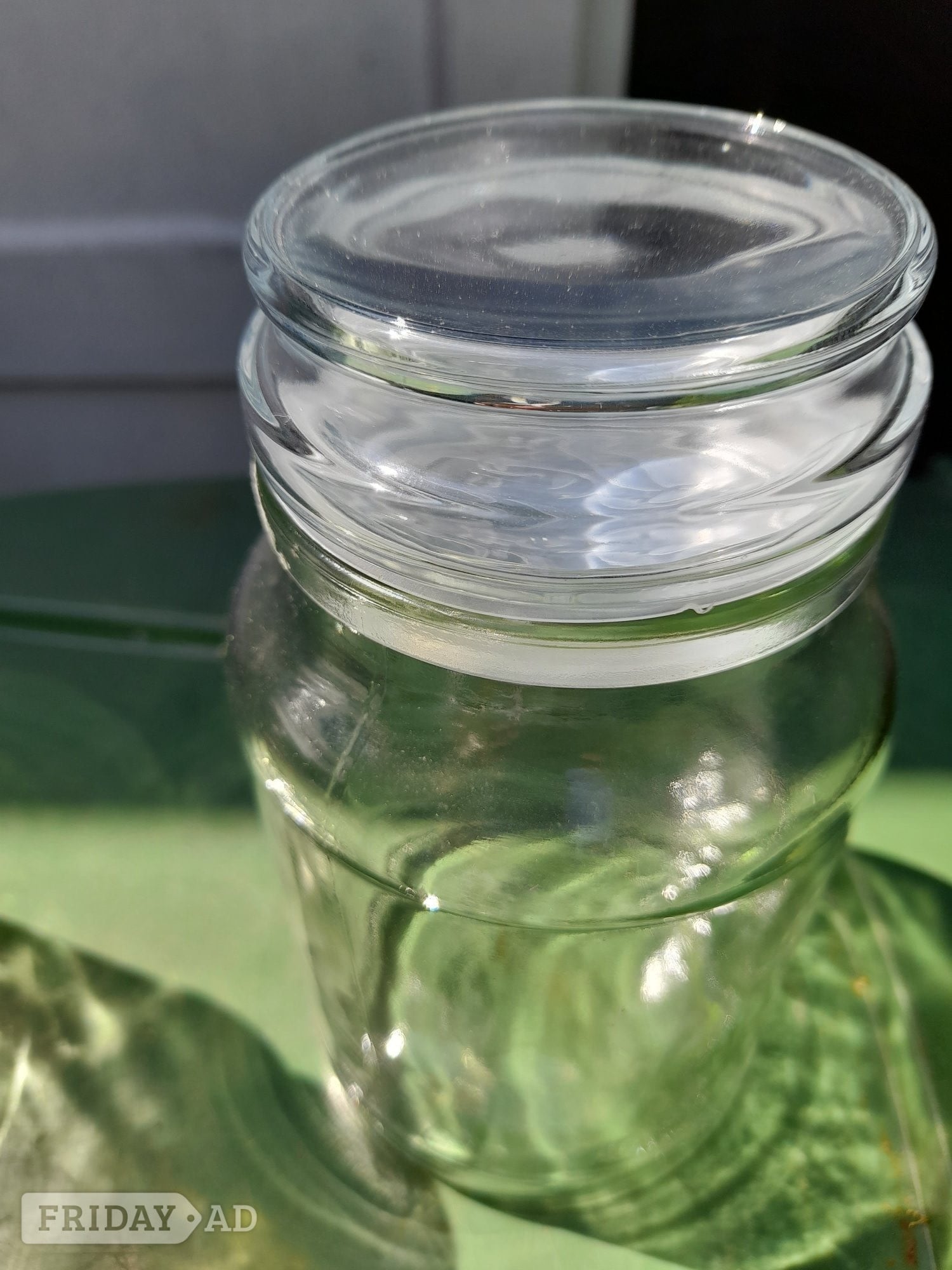 2 glass storage jars 
