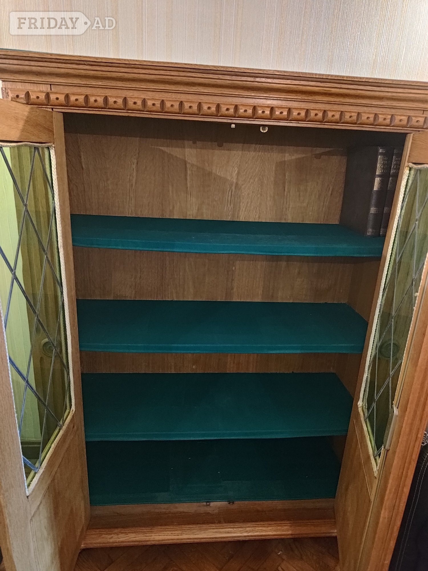 Eastbourne Wooden Glazed  (green) Bookcase Display cabinet