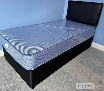 SINGLE WATERPROOF MATTRESS WITH DIVAN BASE AND HEADBOARD