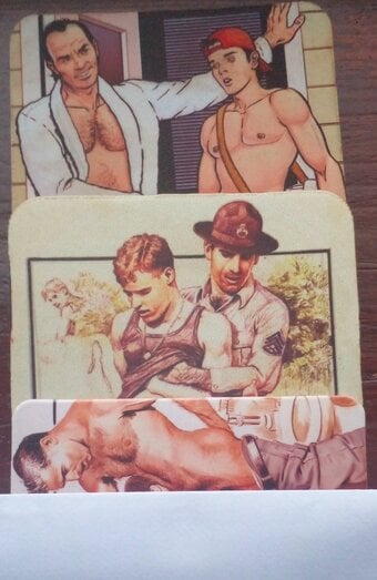 LGBT Gay Coasters x 2 + 1 x Fridge Magnet. Used, but VGC