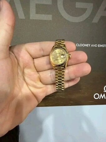genuine Rolex President-style bracelet diamond hour markers
