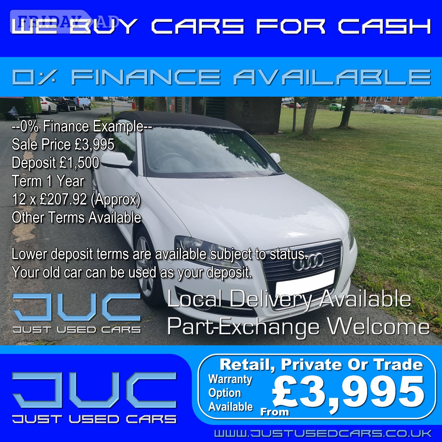 Audi A3 1.6 TDI Technik Cabriolet (Manual Diesel) 10 Reg 2010 in Lewes