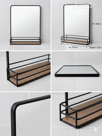 Modern shelf-mirror for vanity / bathroom