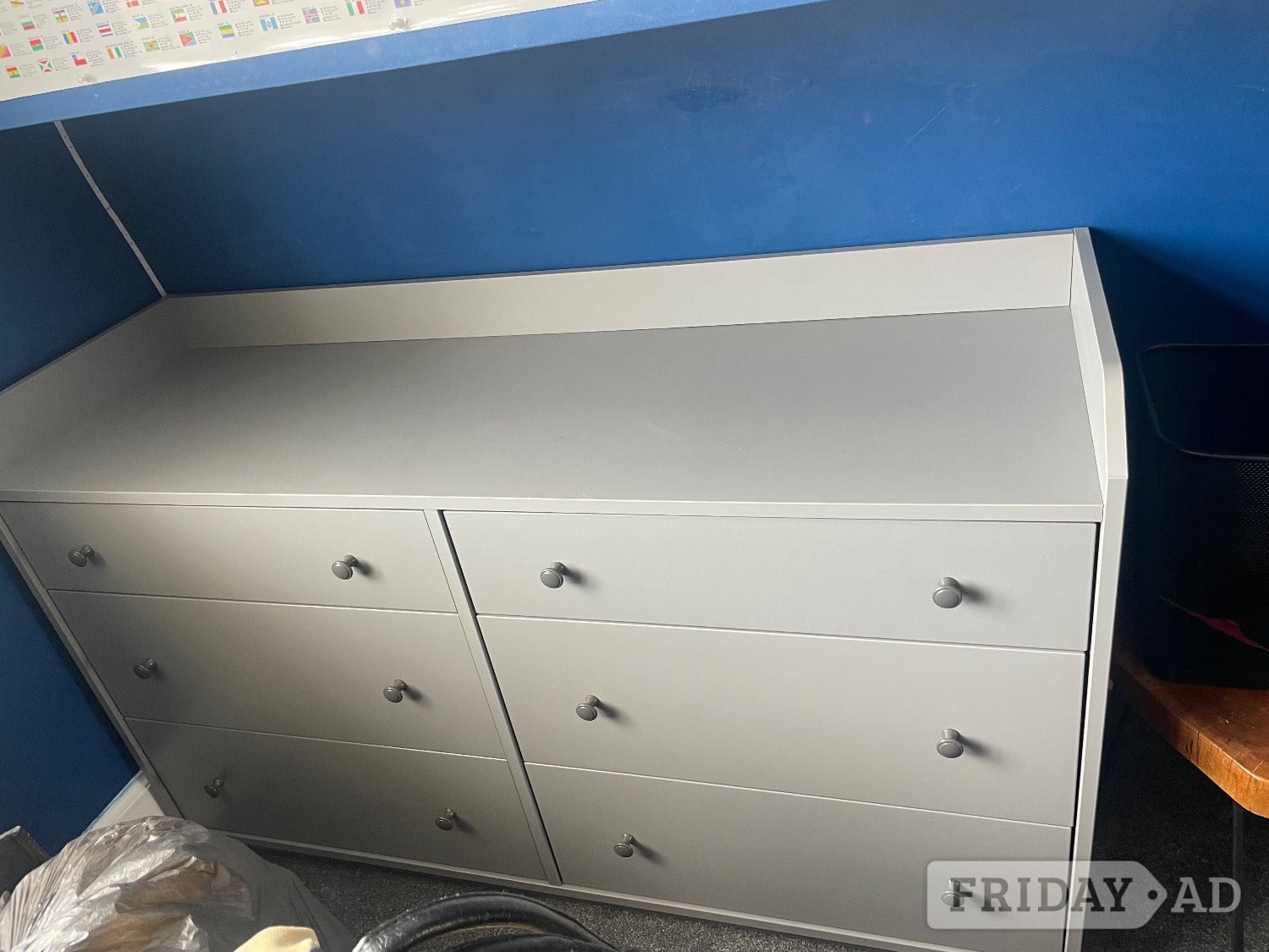 IKEA Hauga grey chest of 6 drawers size length 138cm width 46cm