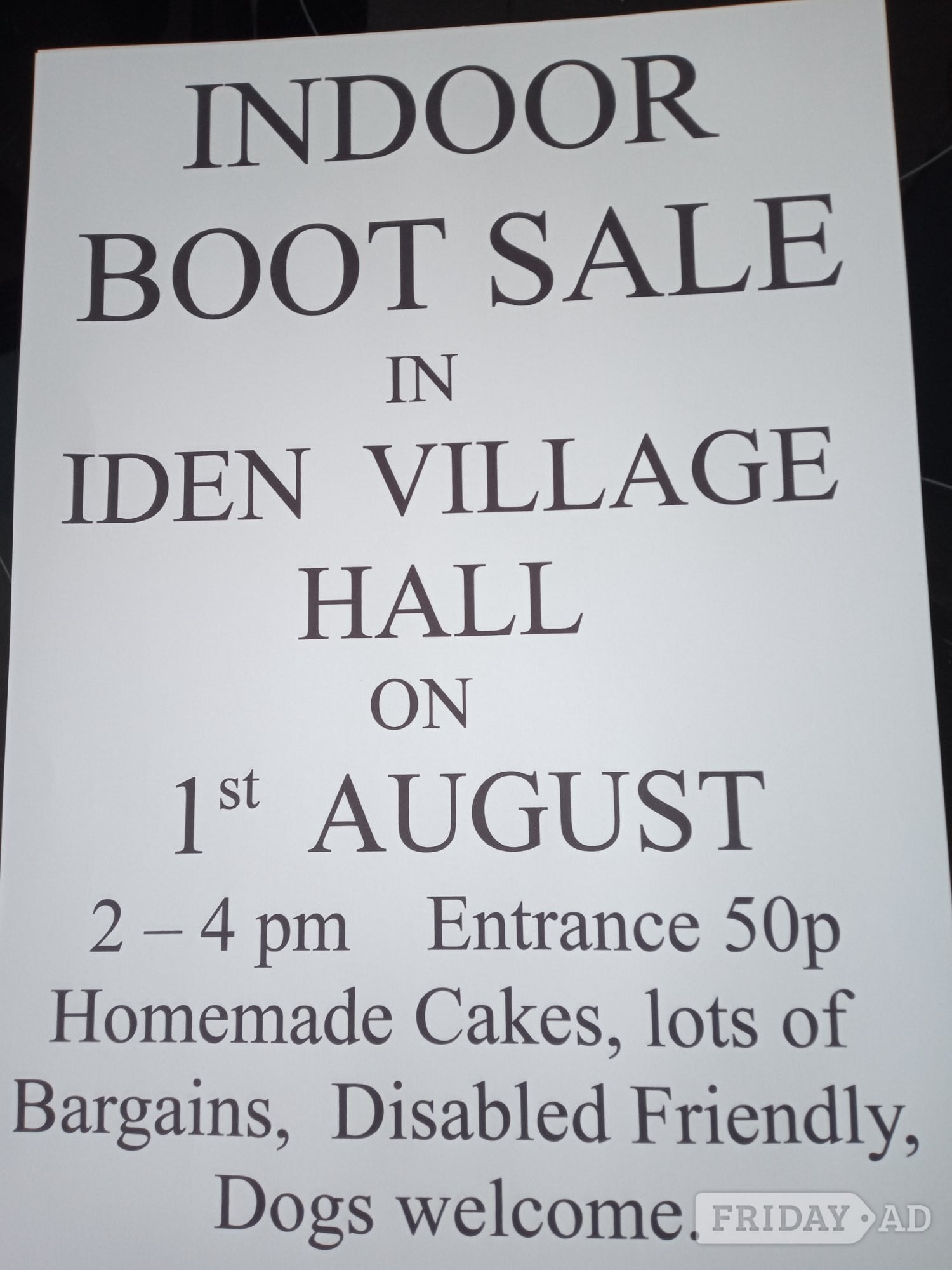 Indoor Boot sale  in TN31 7PU 