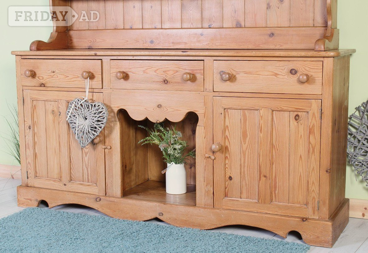UK Delivery - Large Second-Hand Country Farmhouse Pine Dresser
