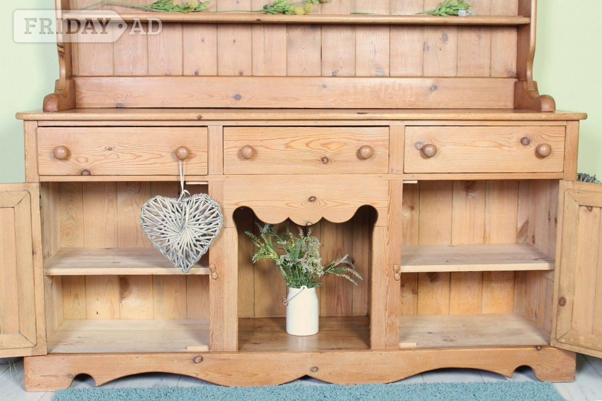 Hailsham UK Delivery - Large Second-Hand Country Farmhouse Pine Dresser