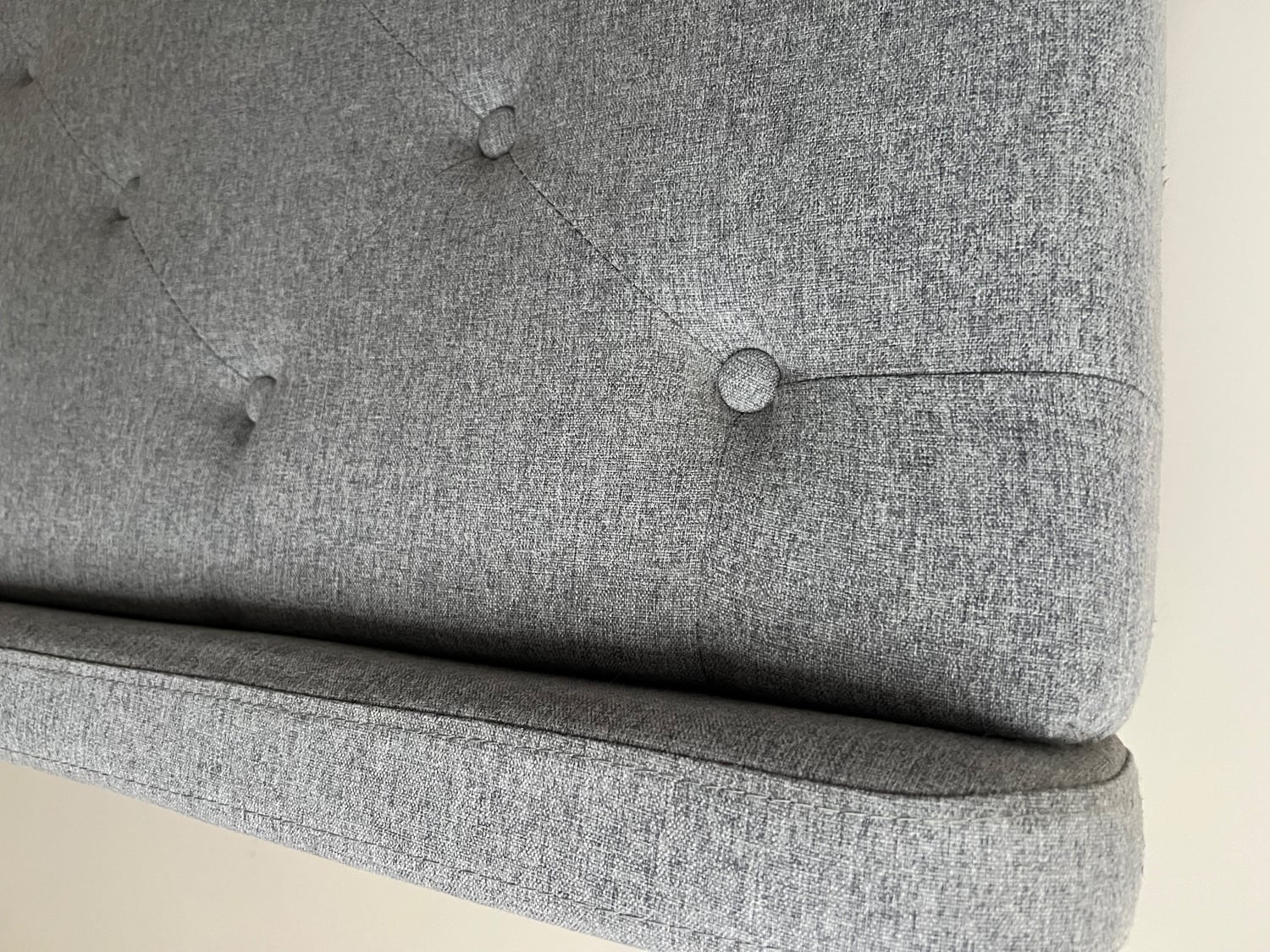 A lovely grey fabric king size bed frame. - Furniture
