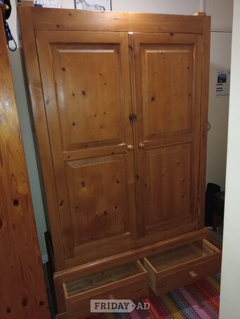 2 piece pine double wardrobe!