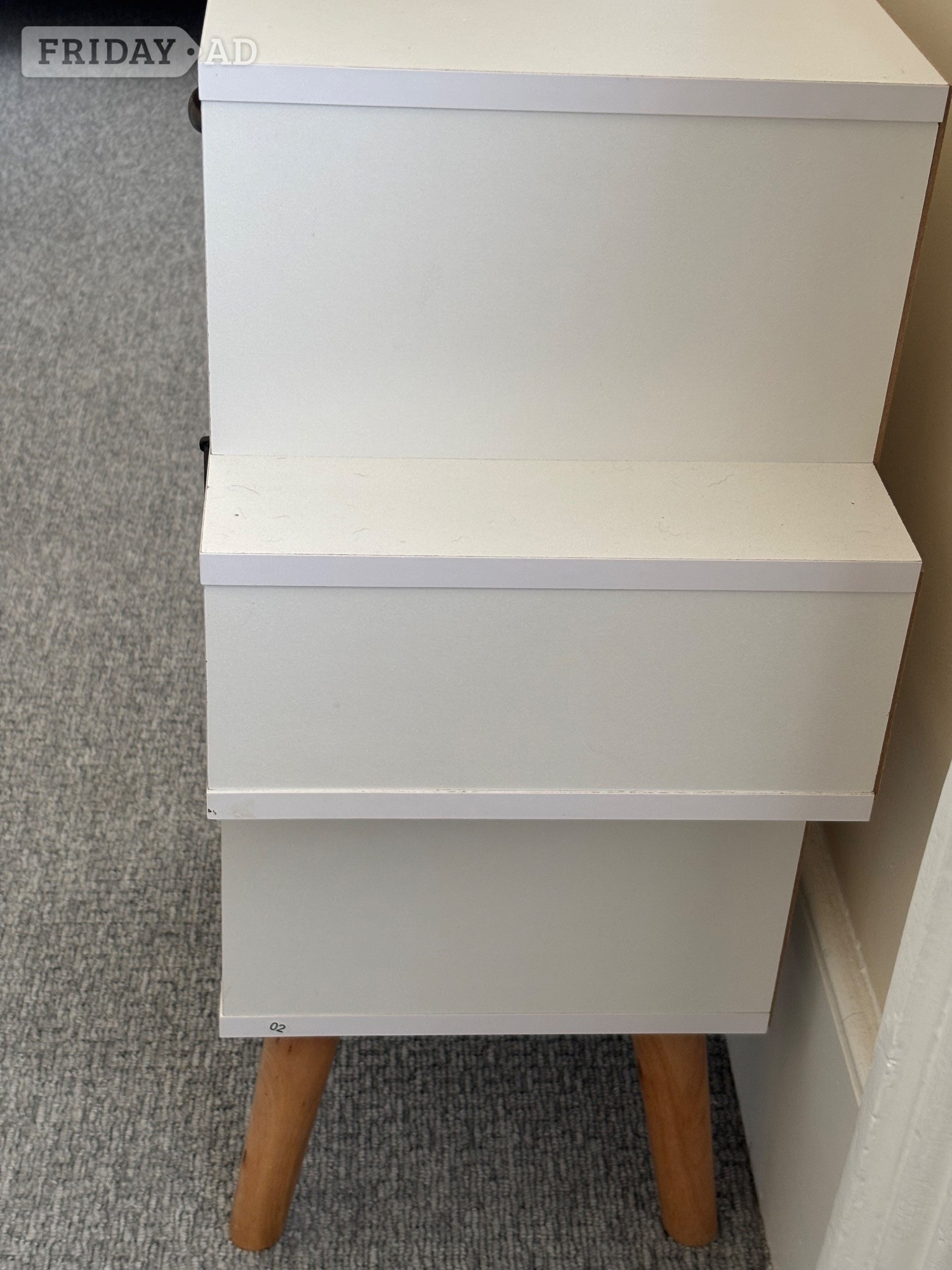 Hastings Funky Multicoloured 3-Drawer Bedside Table - Good Condition