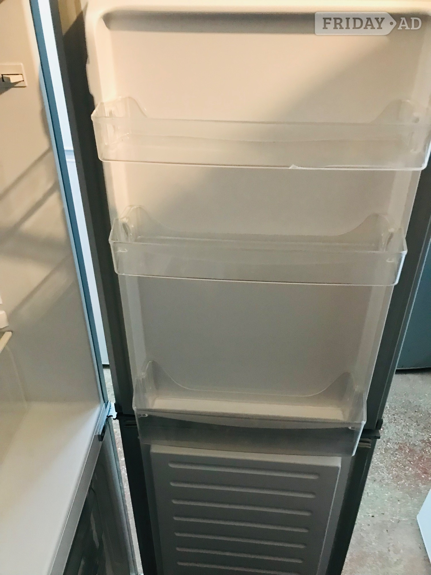 Bicester Candy Silver colour fridge freezer 