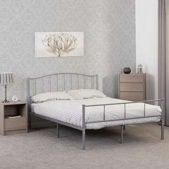 DOUBLE - NEWTON METAL BED FRAME - SILVER