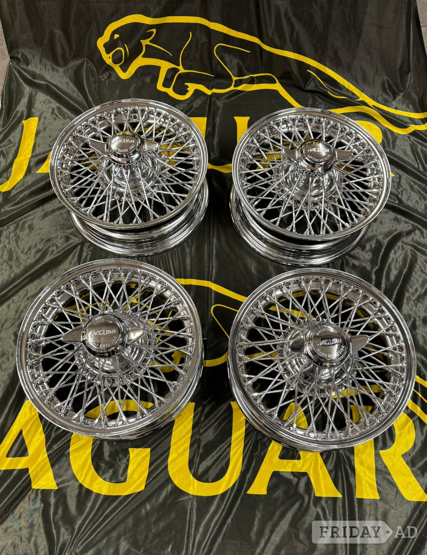  DAIMLER CHROME WIRE WHEELS SHOW STANDARD + BRAND new spinners - Parts & Accessories in Cheltenham