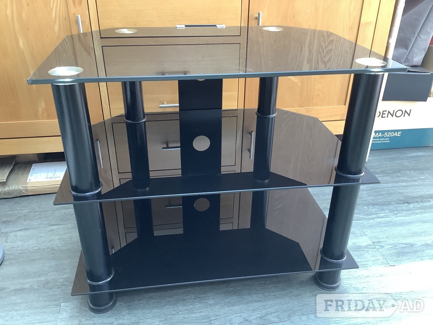 Glass Corner TV Stand Black in Hailsham