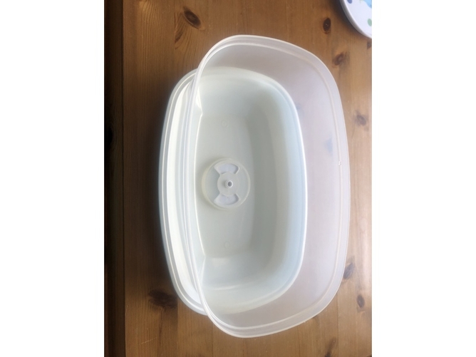 Cake container 10.5” X 7” X 5” high.   Calls only