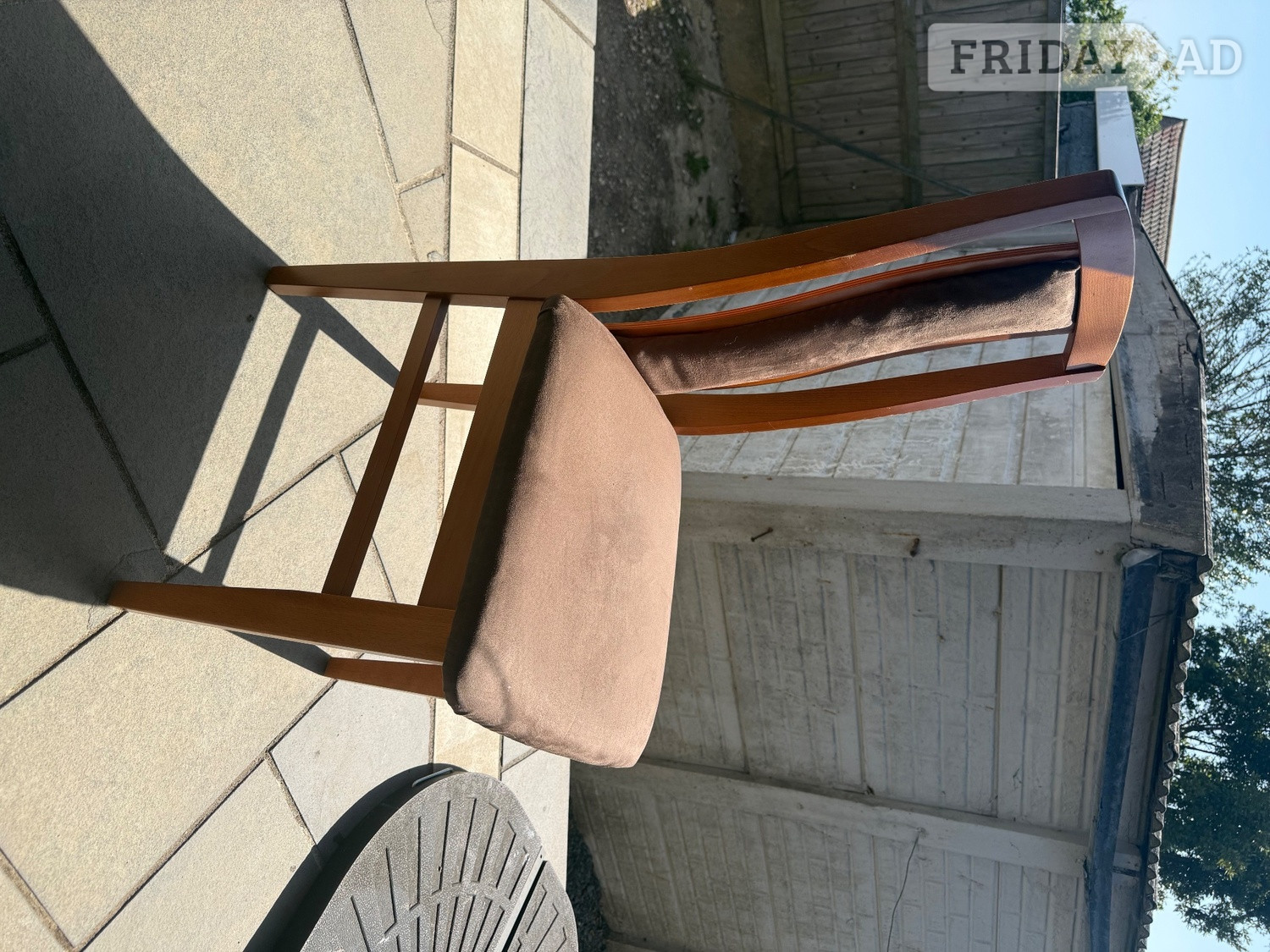 Teak extendable dining table with 6 chairs - Furniture