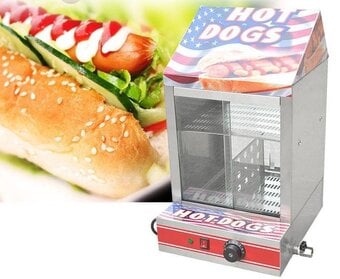 Hot Dog Steamer Electric Hot dog Machine Glass Doors & Bun Warmer