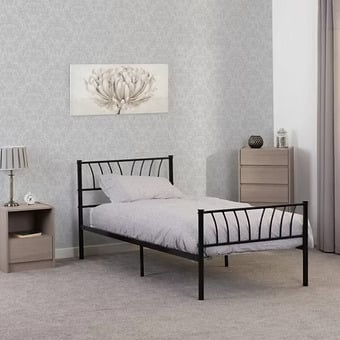 SINGLE - HARLOW METAL BED FRAME - BLACK