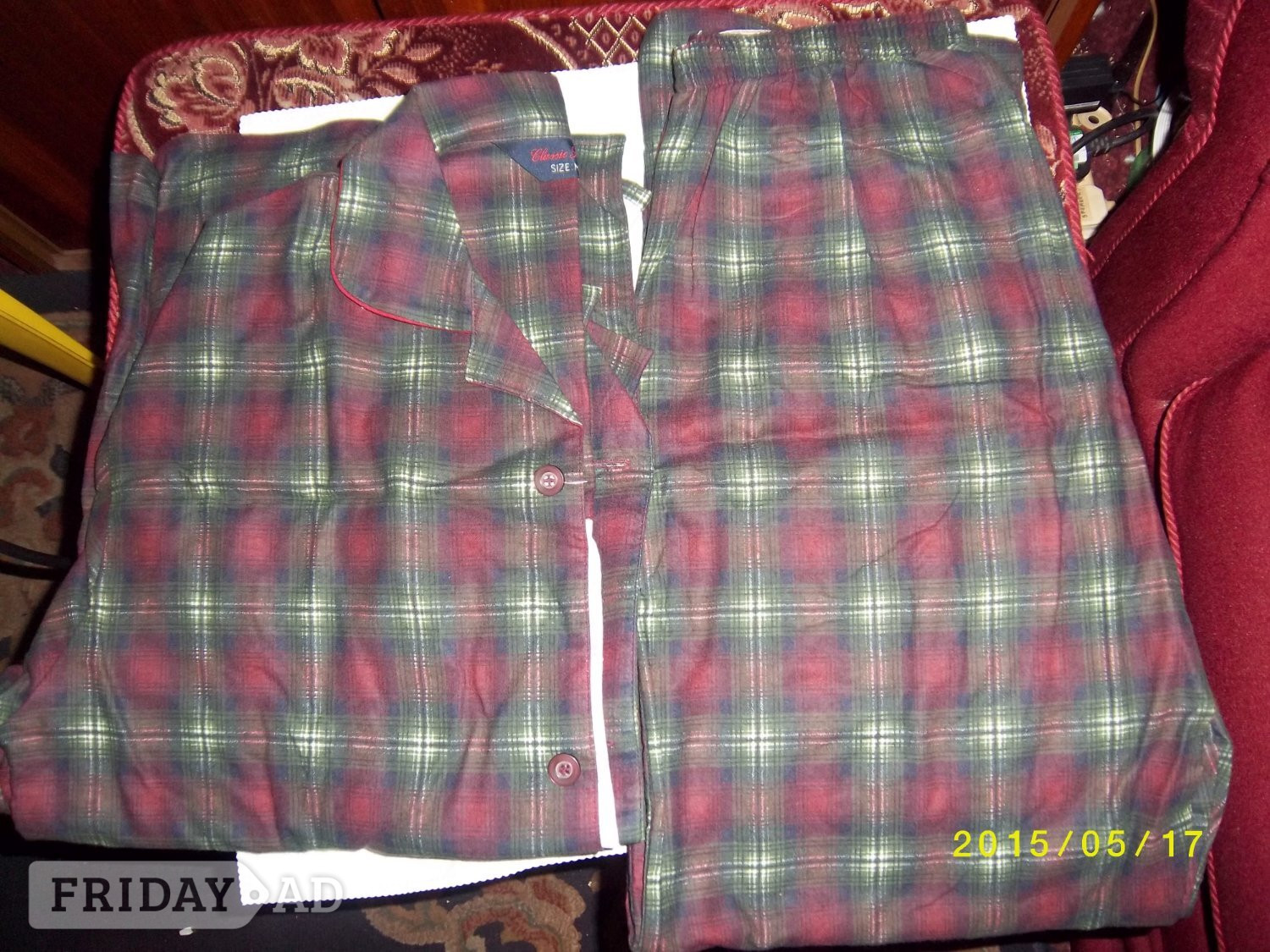 Mans  Striped Flannel and Scottish Check Plad Pajamas in Stourbridge
